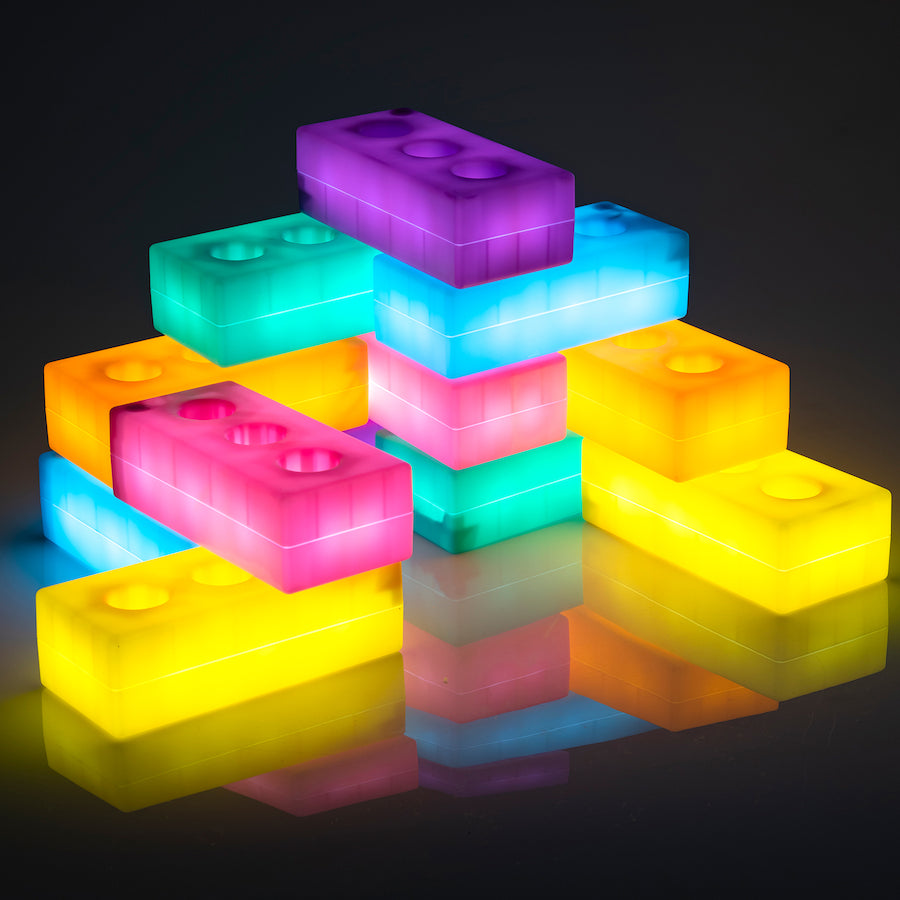 TTS Light Up Glow Construction Bricks 12pk EY10970B