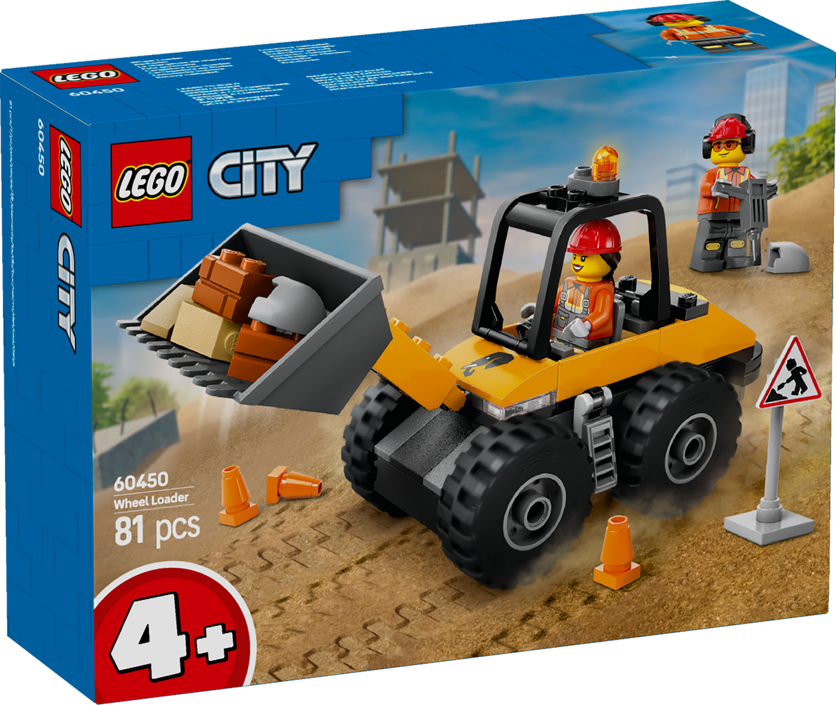 LEGO City Yellow Construction Wheel Loader 60450L