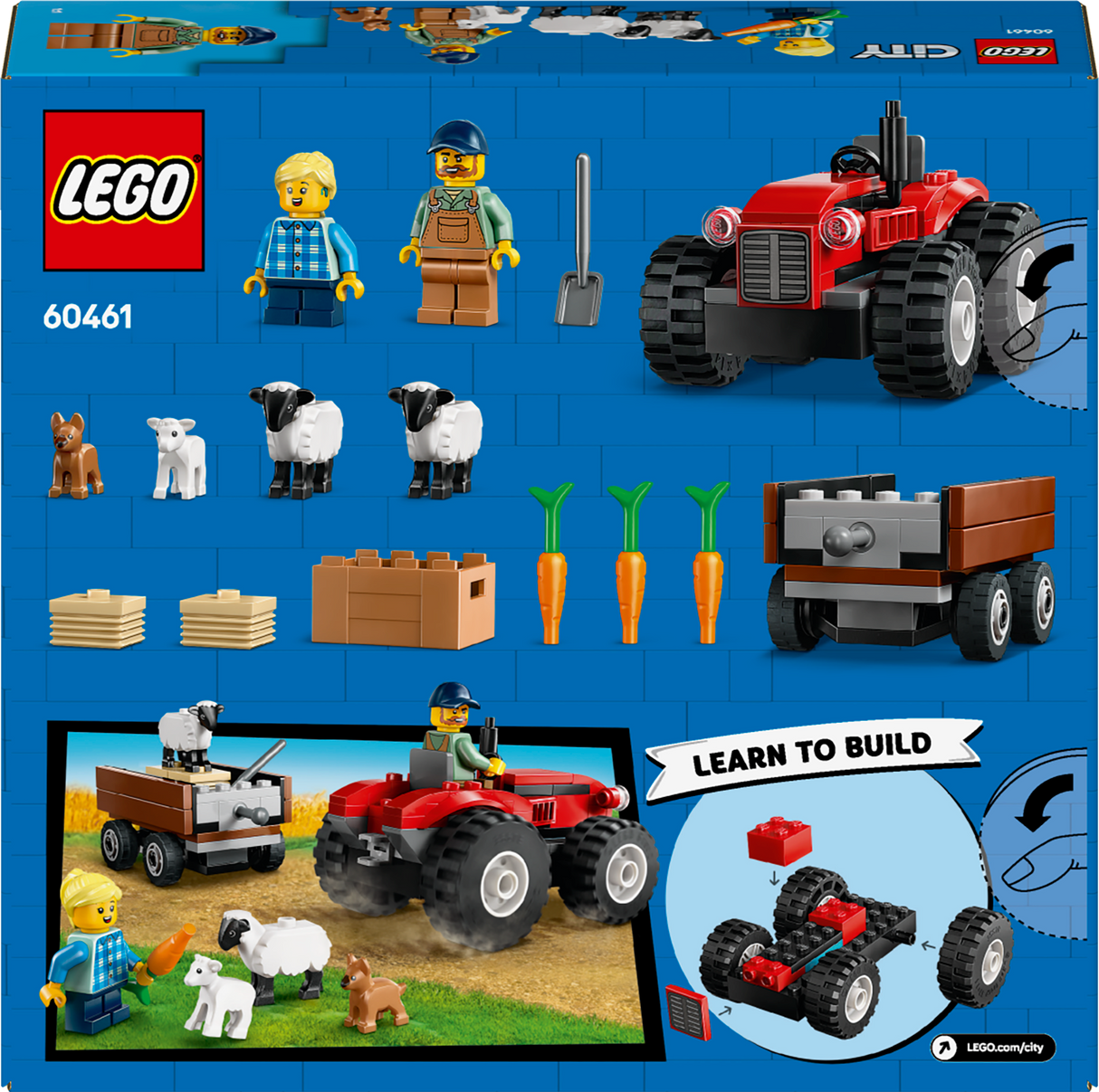 LEGO City Red Farm Tractor with Trailer & Sheep 60461L