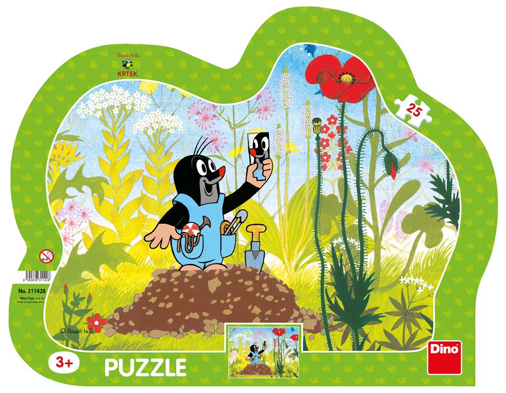 Dino Frame Puzzle 25 pc silhouette, Little Mole 31142D