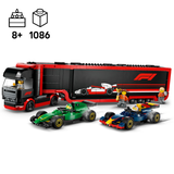 LEGO City F1 Truck with RB20 & AMR24 F1 Cars 60445L