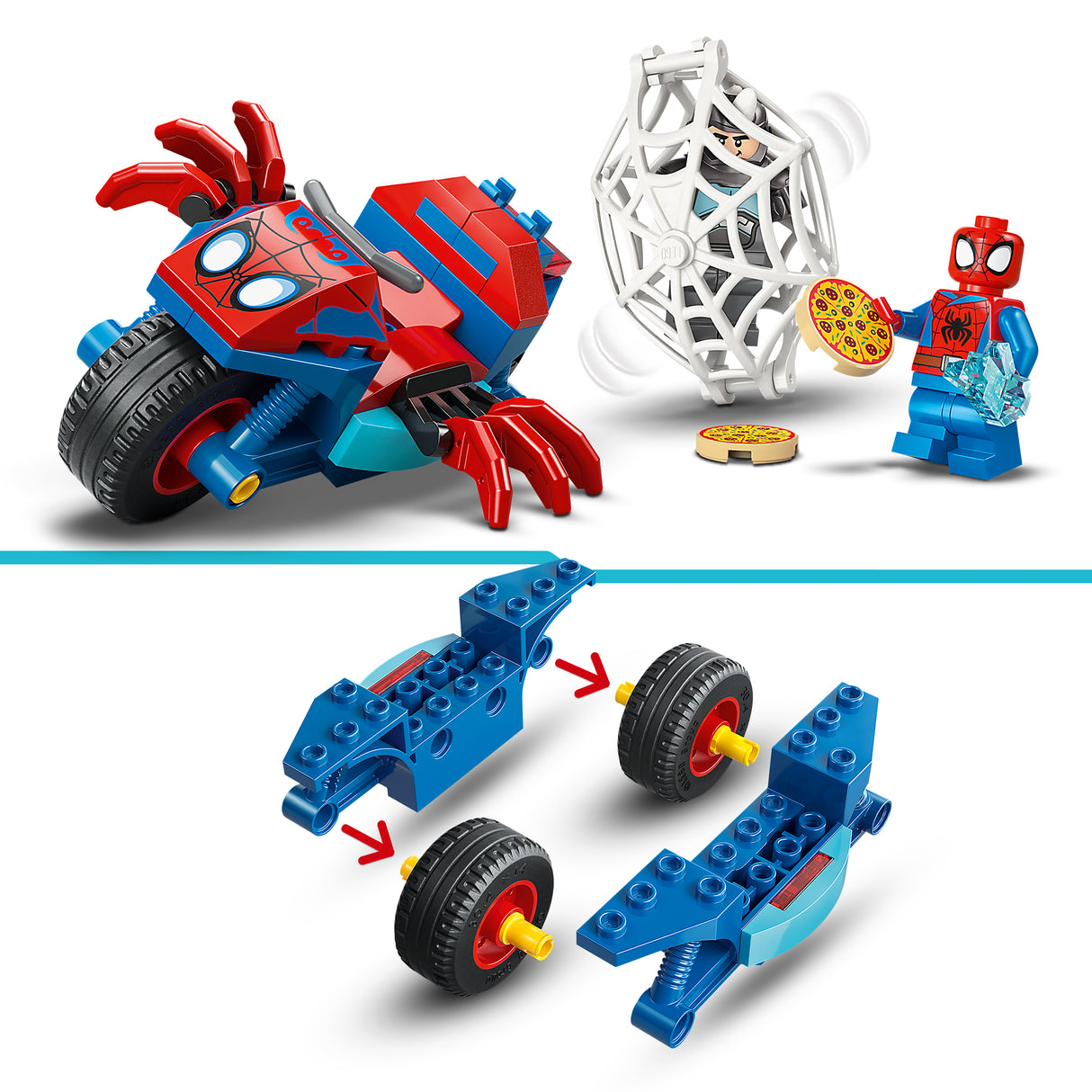 LEGO Spidey on his Motorcycle vs. Rhino 11206L