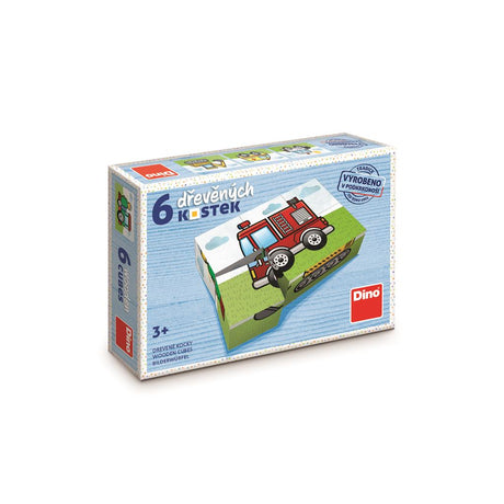 Dino wooden block puzzle 6 pc Machines 38111D