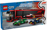 LEGO City F1 Truck with RB20 & AMR24 F1 Cars 60445L