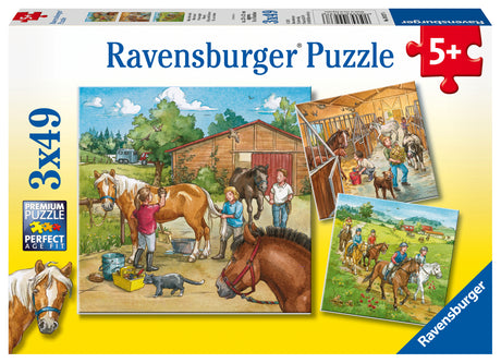 Ravensburger Puzzle 3x49 pc A Day with Horses Puzzle 092376V