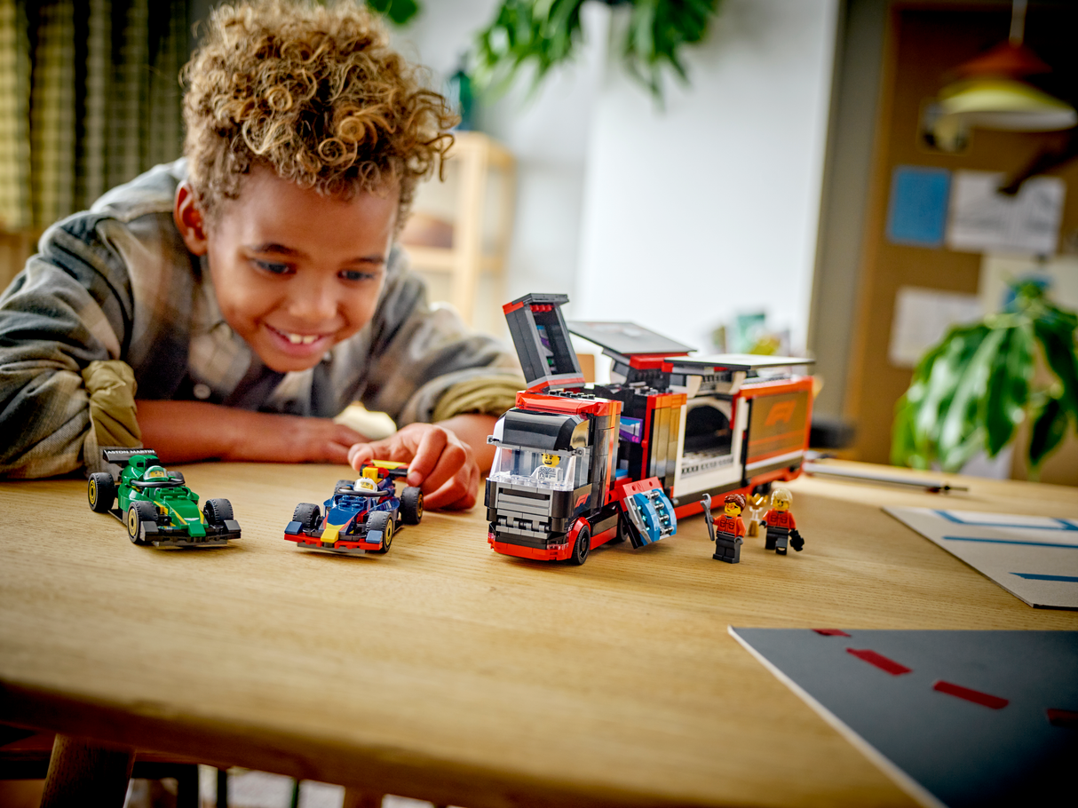 LEGO City F1 Truck with RB20 & AMR24 F1 Cars 60445L