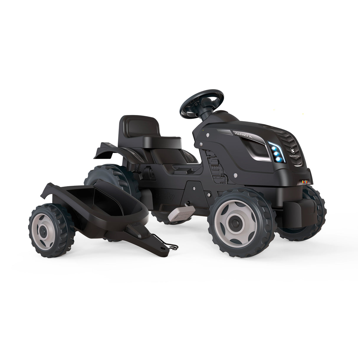 Smoby Farmer XL Black Tractor + Trailer 710131S