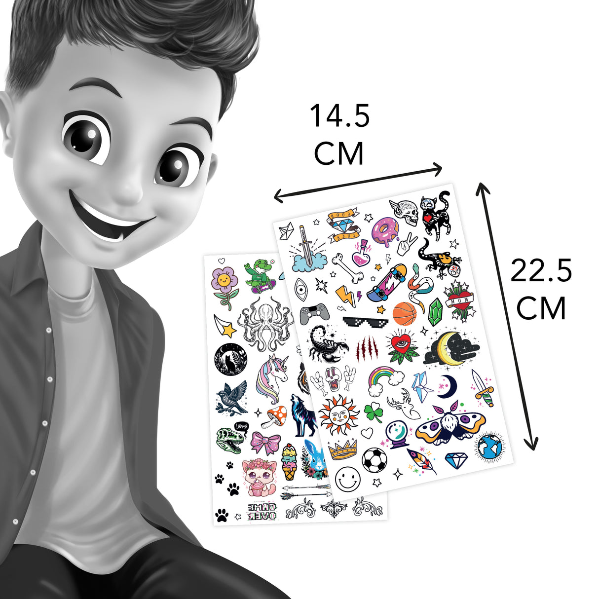 Buki Washable Glow-in-the-Dark Tattoo Set 75 pc TA008I