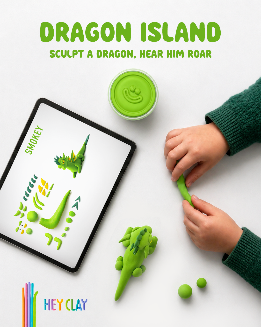 HEY CLAY Modeling Clay 15 Pieces: Dragon Island 15035E