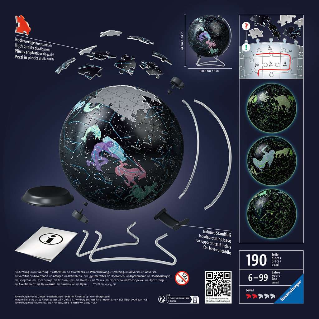 Ravensburger 3D Puzzle Ball Glow in the Dark 180 pc Astrology 115440V