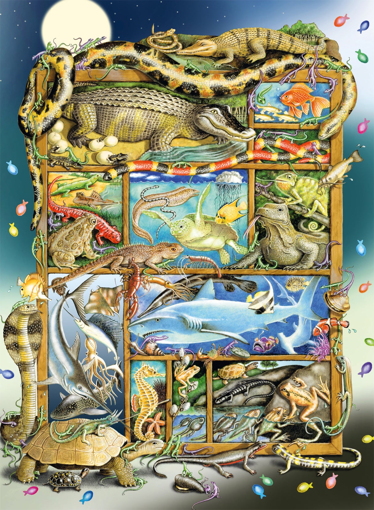 Ravensburger puzzle 200 pc Reptiles on a Picture Frame 12000866V