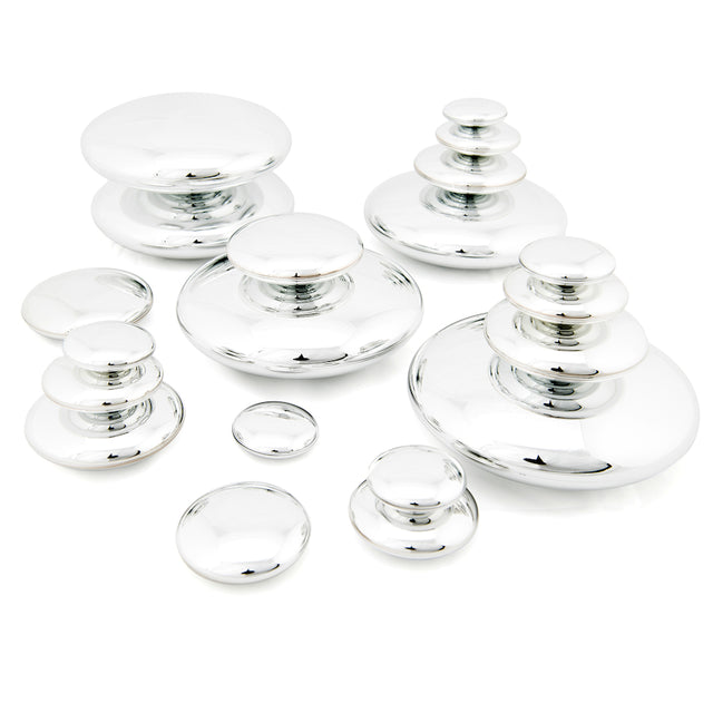 TTS Sensory Mirrored Stacking Pebbles 20pk - Silver EY04238B