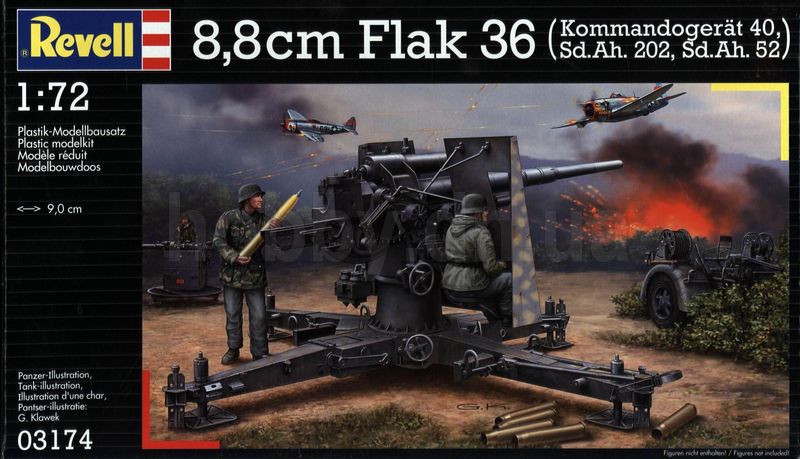 Revell Plastic Model 8,8 cm Flak 36 & Sd.Ah.202  1:72 03174R