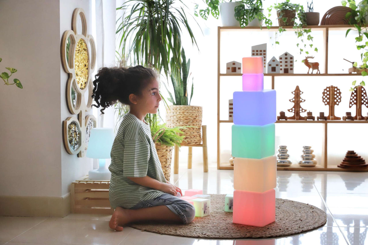 TTS Sensory ICT Glow Construction Blocks 12pk EY06793B