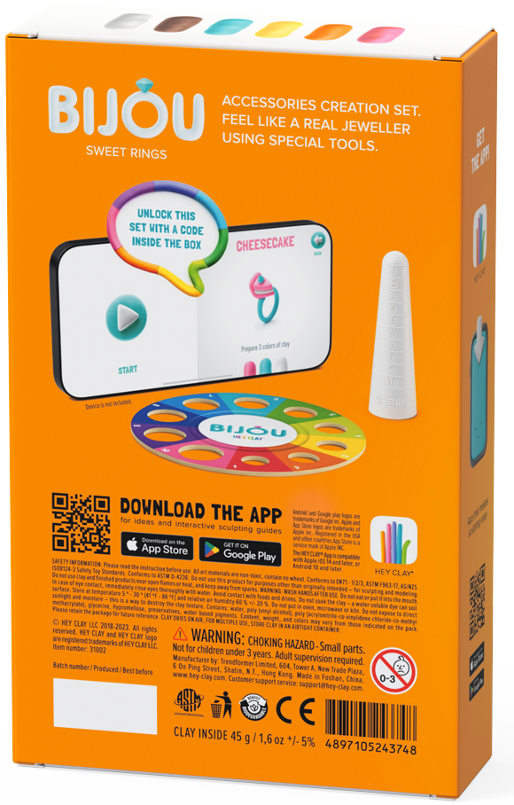 HEY CLAY Modeling Clay Rings Sweets 31002E