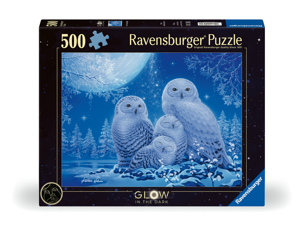 Ravensburger Glow In The Dark Puzzle 500 Pieces: Owls In The Moonlight 12000479V