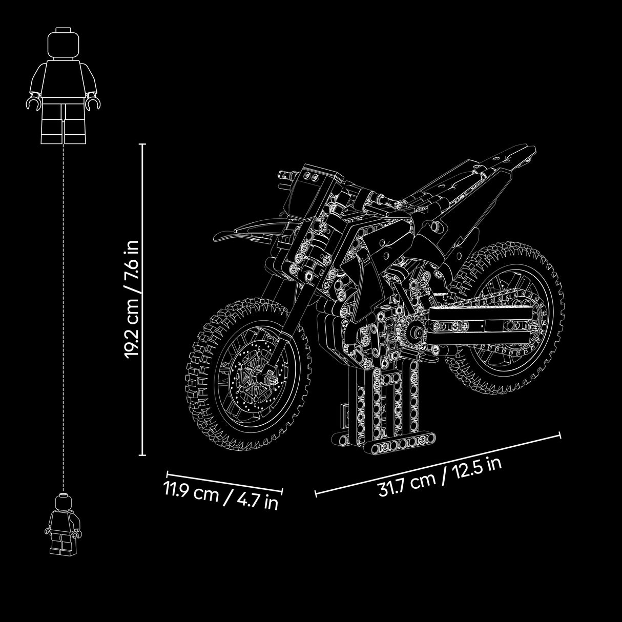 LEGO Technic Ducati Desmo450 MX Factory Motorcycle 42238L