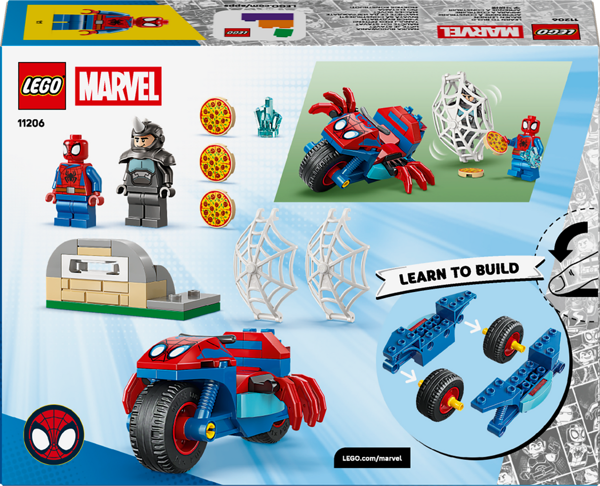 LEGO Spidey on his Motorcycle vs. Rhino 11206L