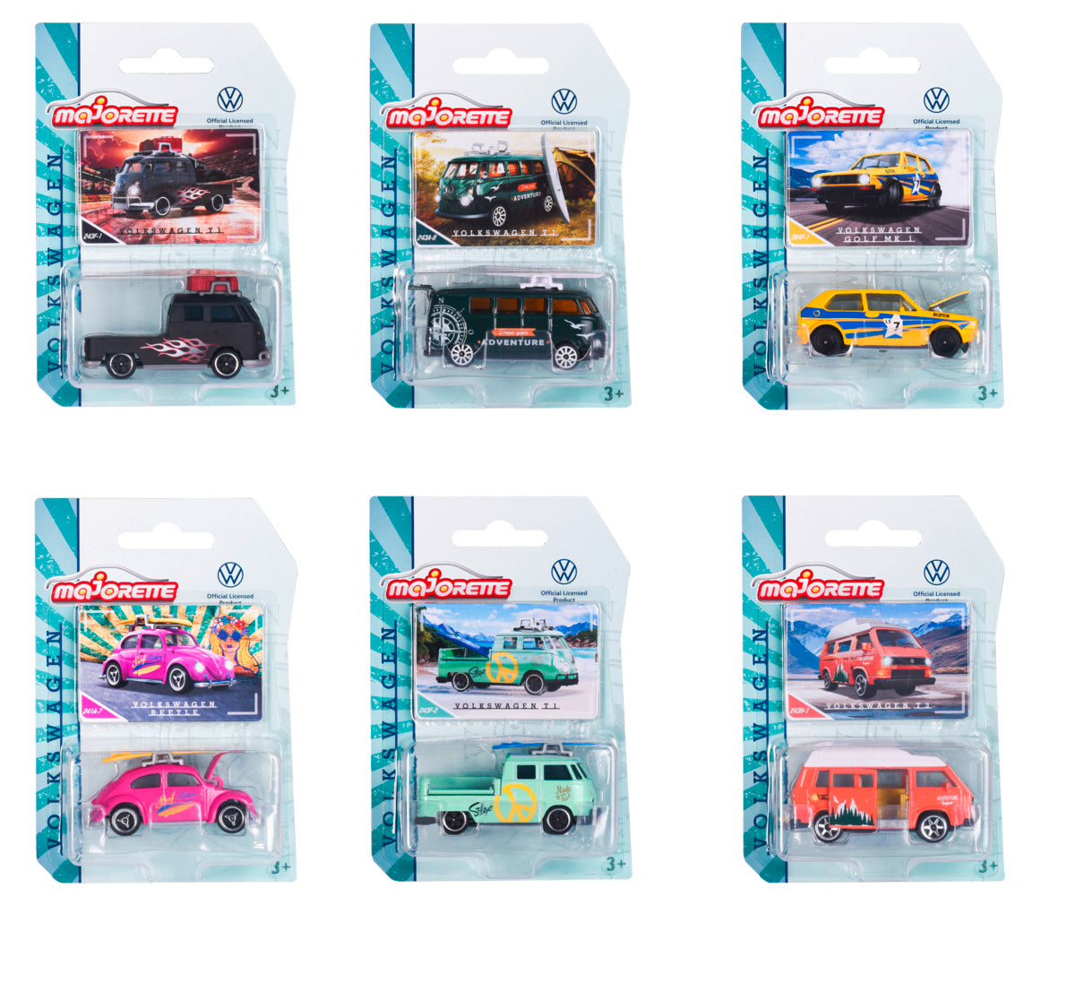 Majorette Premium Cars VW Original 6 Different 212055004B
