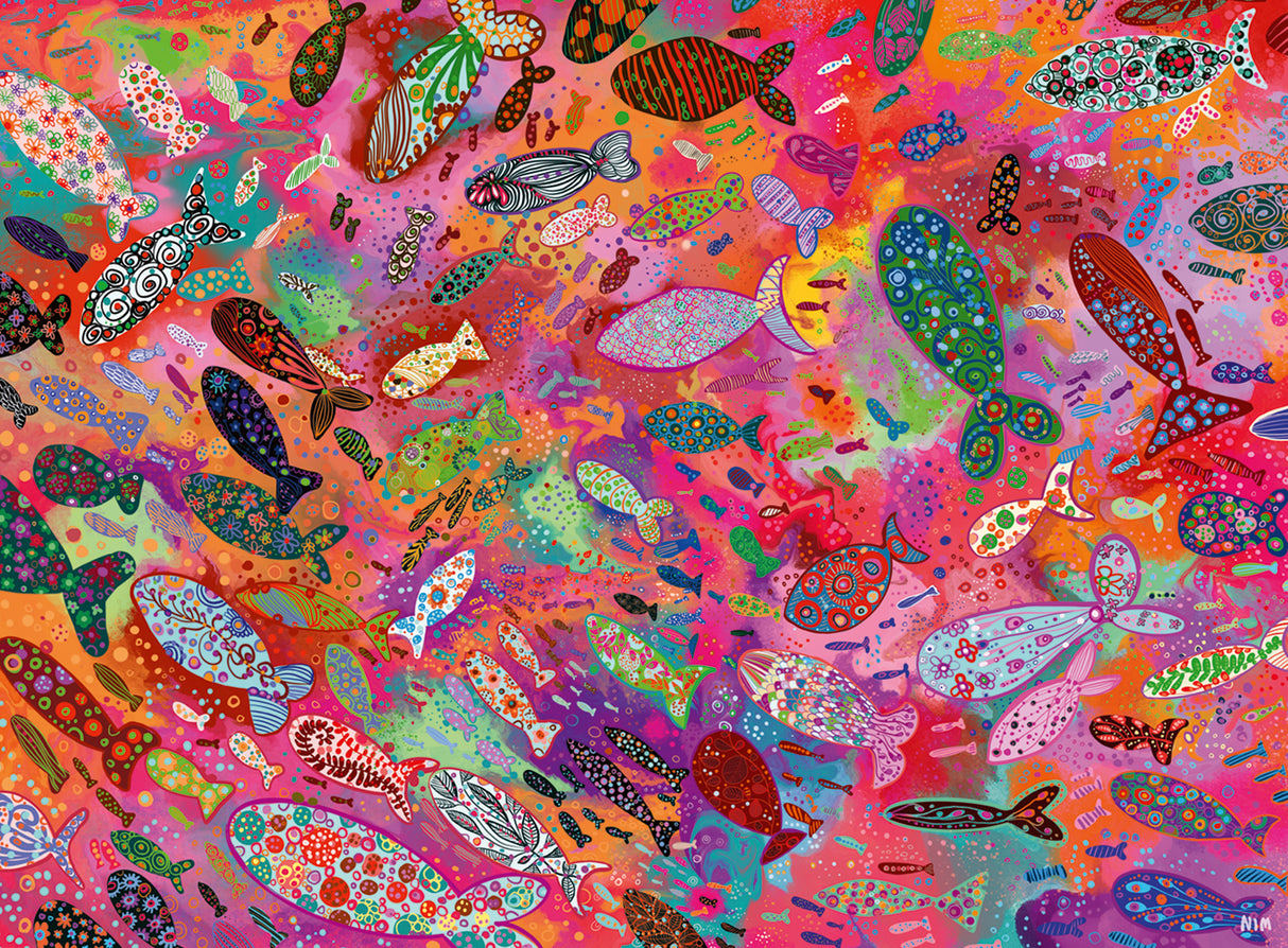 Ravensburger Puzzle 500 Pieces: Fish In Fuchsia 12001844V