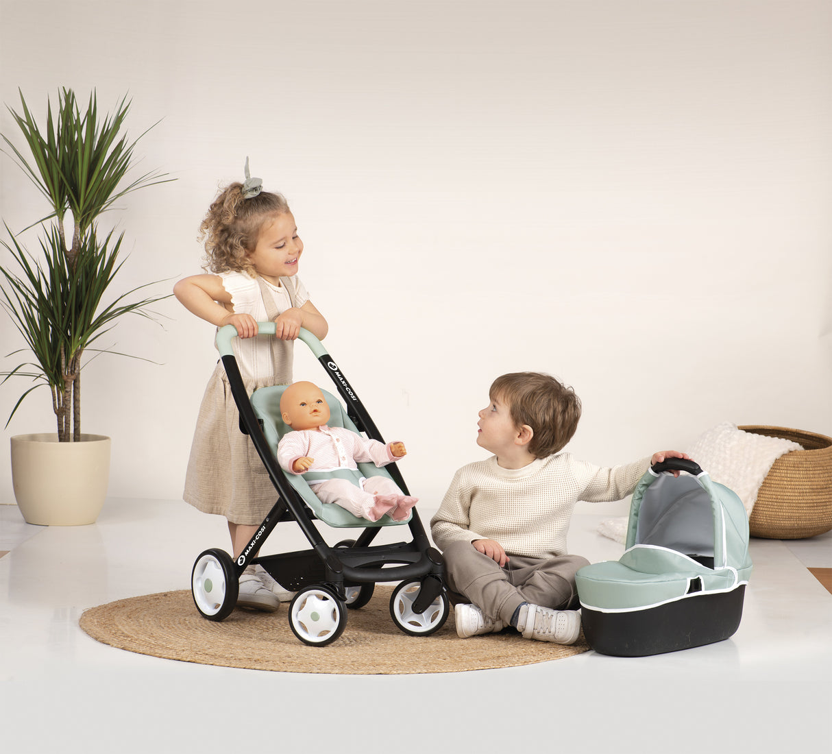 Smoby Doll Pram Maxi Cosi Quinny 3in1 Deep Pram Gondola Stroller 253120S
