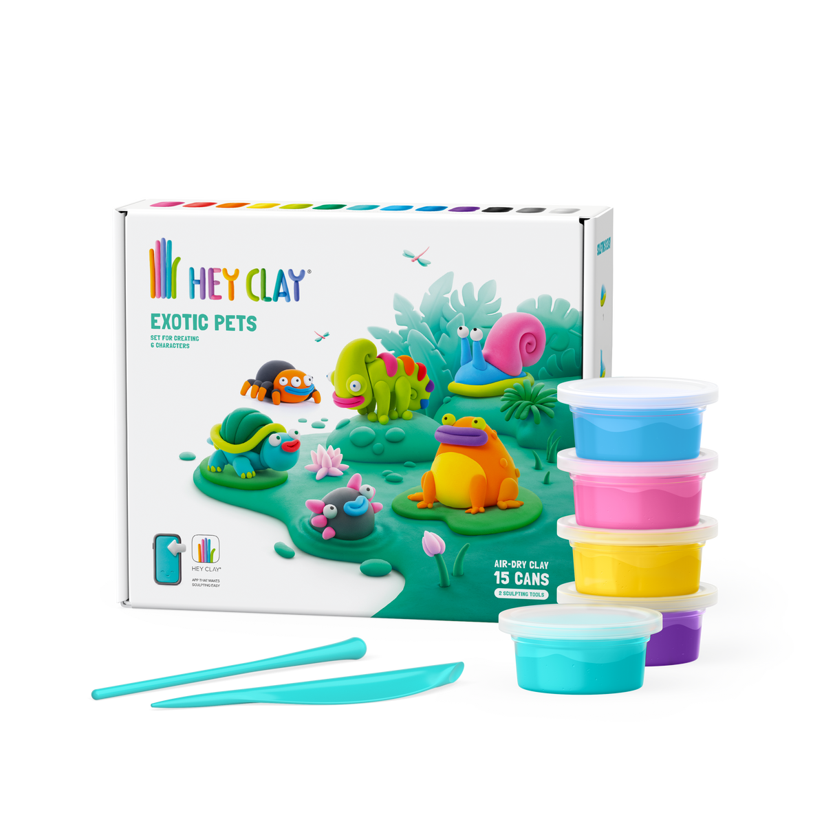 HEY CLAY Modeling Clay 15 pcs: Exotic Animals 15025E