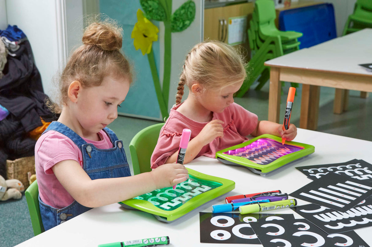 TTS Mini Mark Making Glow Boards (set of 6) EY10006B
