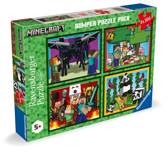 Ravensburger Puzzle 4x100 Pieces: Minecraft 12004290V
