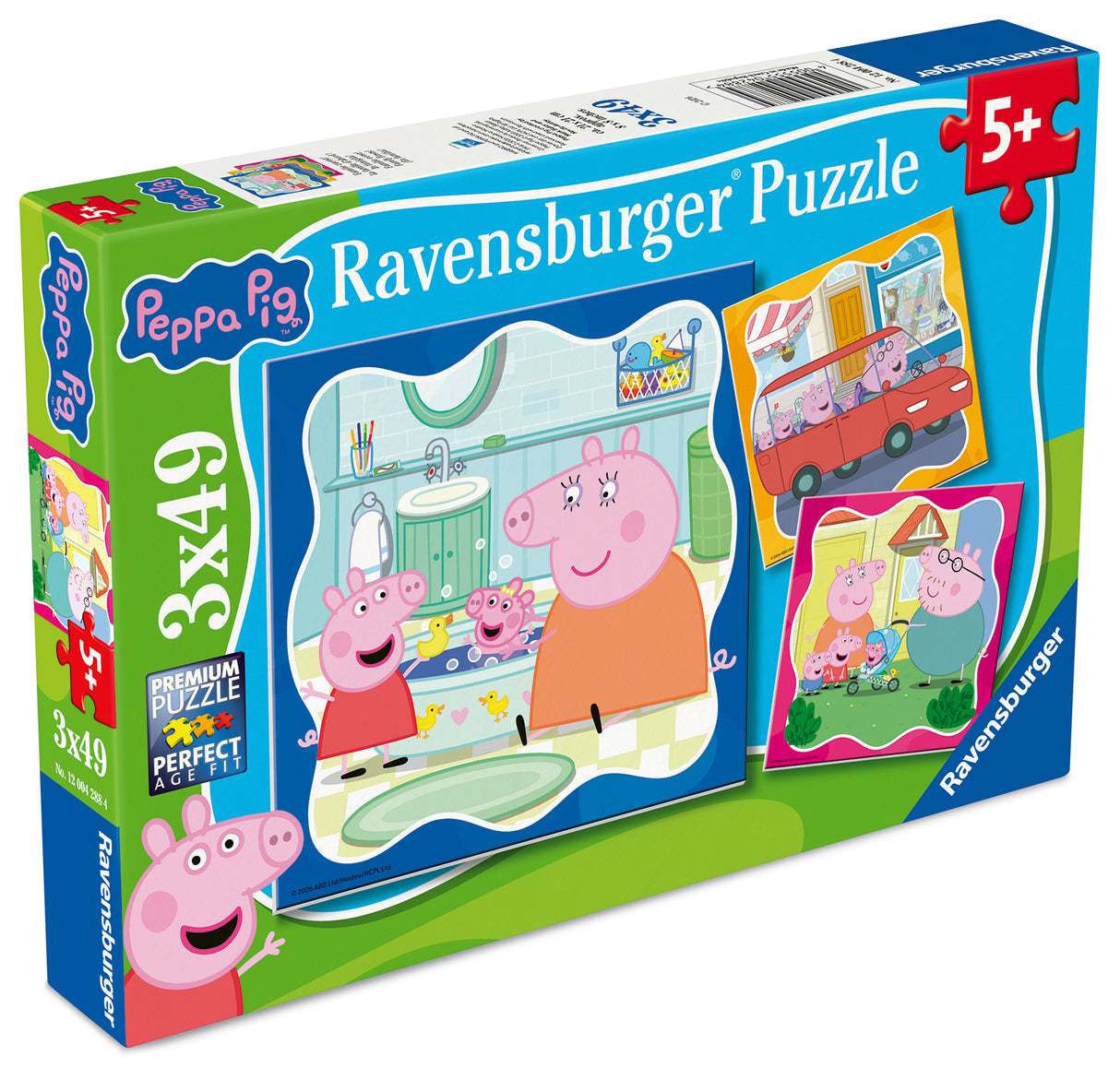 Ravensburger Puzzle 3x49 Pieces: Peppa Pig With Family 12004288V