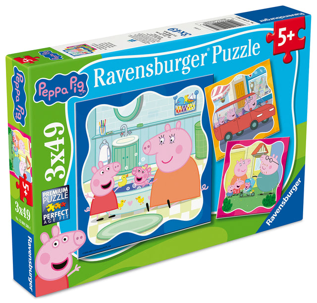 Ravensburger Puzzle 3x49 Pieces: Peppa Pig With Family 12004288V