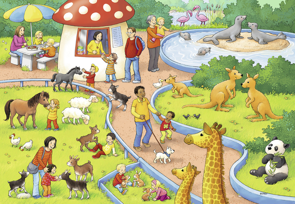 Ravensburger Puzzle 2x24 pc A Day at the Zoo 078134V
