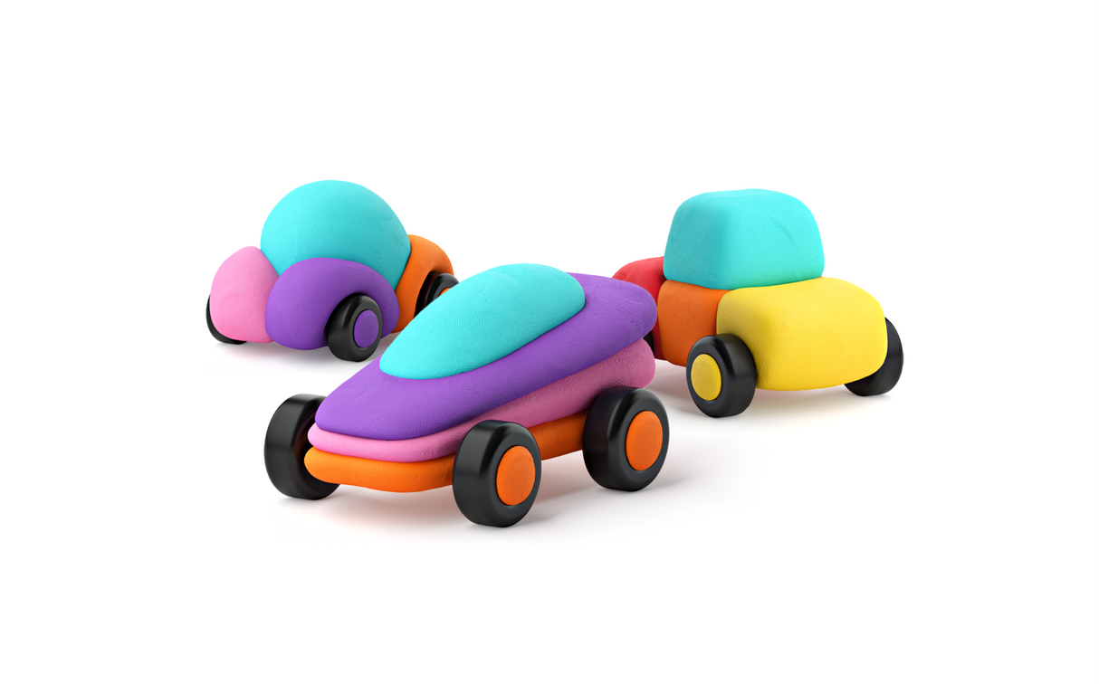 HEY CLAY Modeling Clay Happy Cars with Wheels 60902E