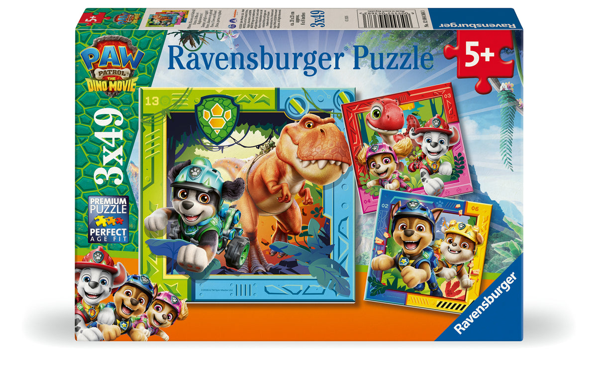 Ravensburger Puzzle 3x49 Pieces: Paw Patrol Dino Movie 12004368V