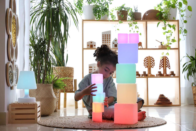 TTS Sensory ICT Glow Construction Blocks 12pk EY06793B