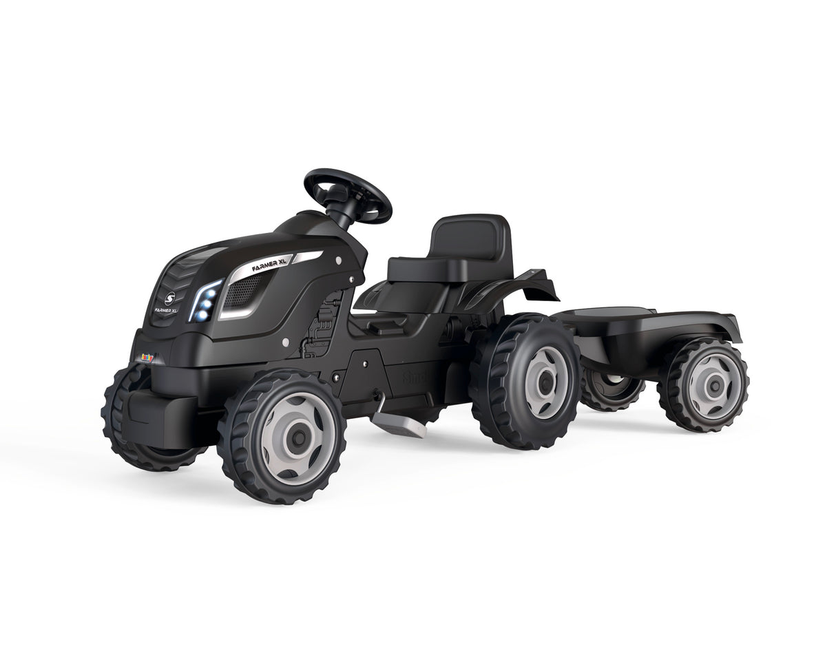 Smoby Farmer XL Black Tractor + Trailer 710131S