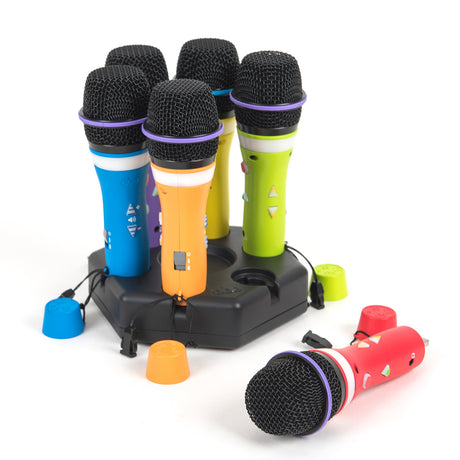 TTS Easi-Speak Recordable Bluetooth Rainbow Microphones 6pk IT10093B