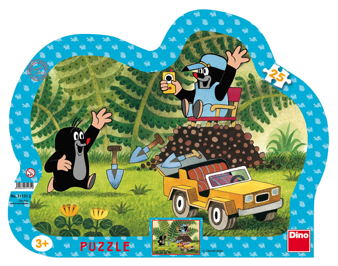 Dino Silhouette Frame Puzzle 25 Pieces: The Mole With A Car
 31131D