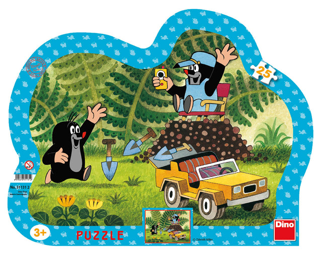 Dino Silhouette Frame Puzzle 25 Pieces: The Mole With A Car
 31131D
