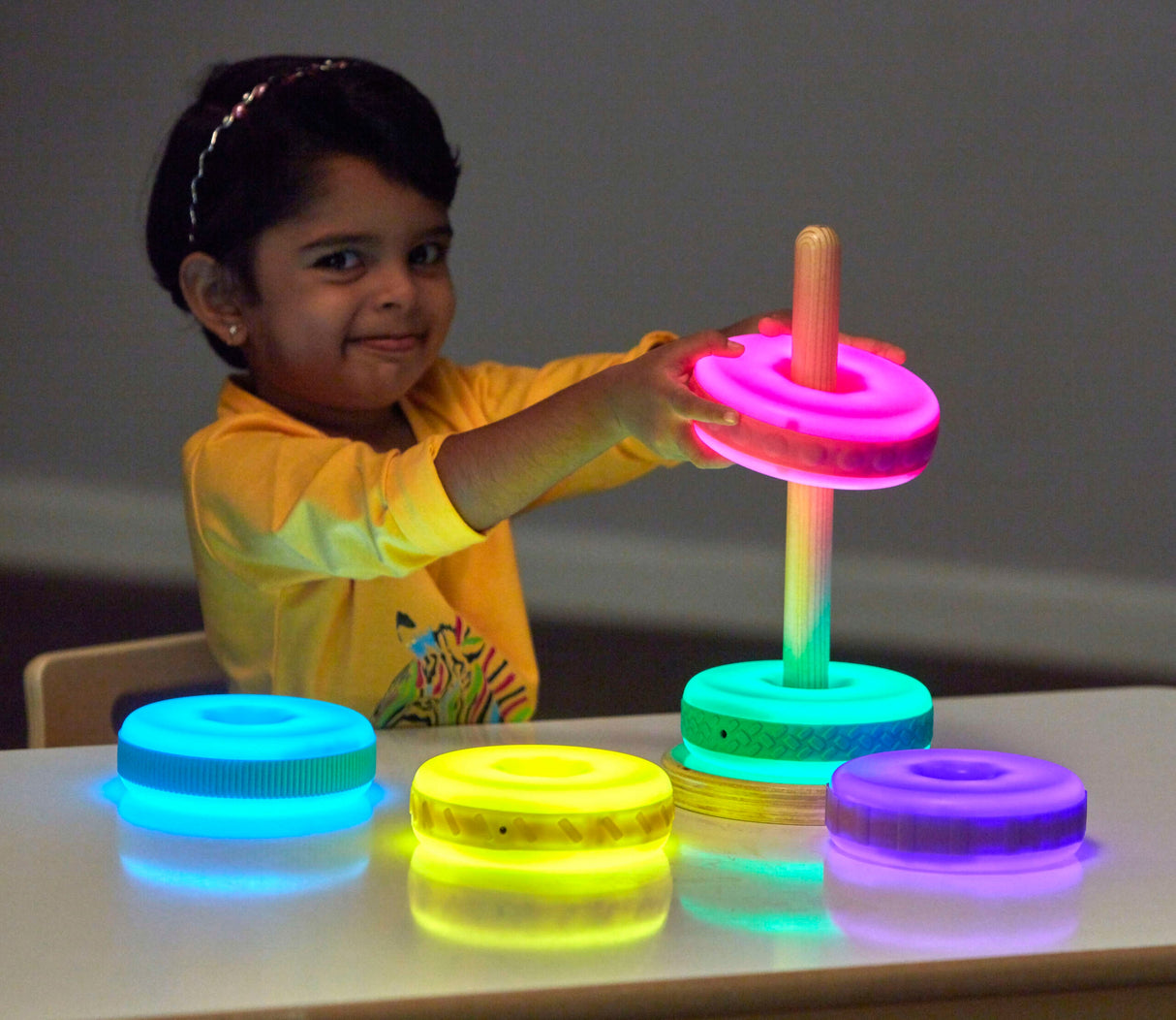 TTS Sensory Stacking Glow & Texture Discs 5pk EY11965B