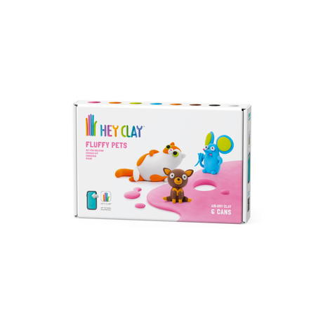HEY CLAY Modeling Clay Furry Animals 6 pc 60045E