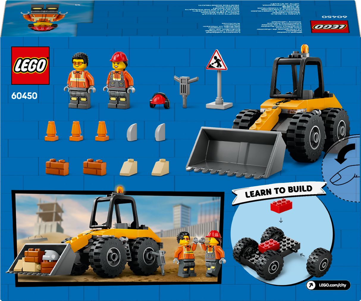 LEGO City Yellow Construction Wheel Loader 60450L