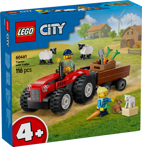 LEGO City Red Farm Tractor with Trailer & Sheep 60461L