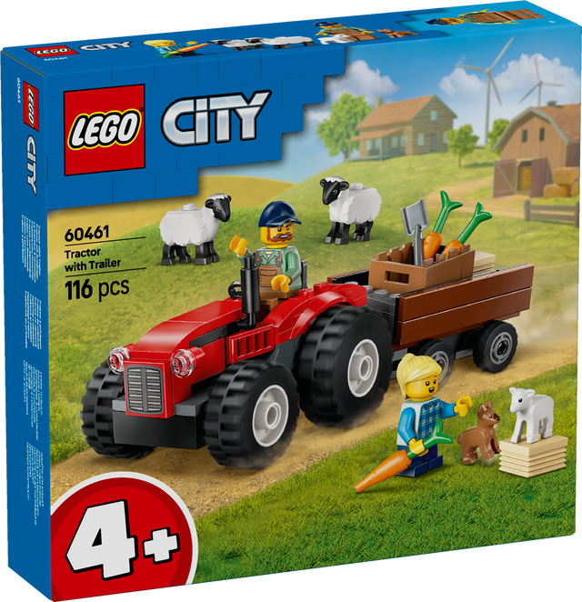 LEGO City Red Farm Tractor with Trailer & Sheep 60461L