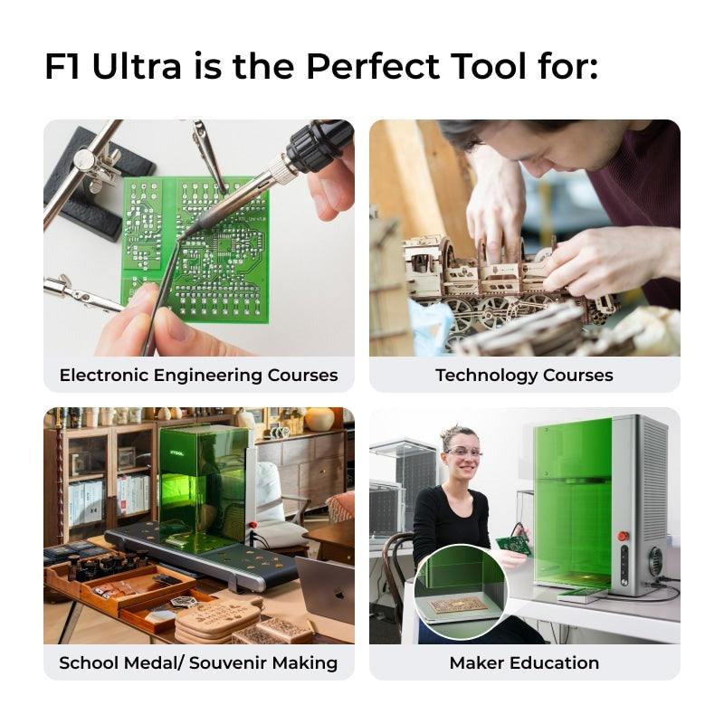 xTool F1 Ultra 20W Fiber & Diode Dual Laser Engraver Education Kit P5010383-EDU