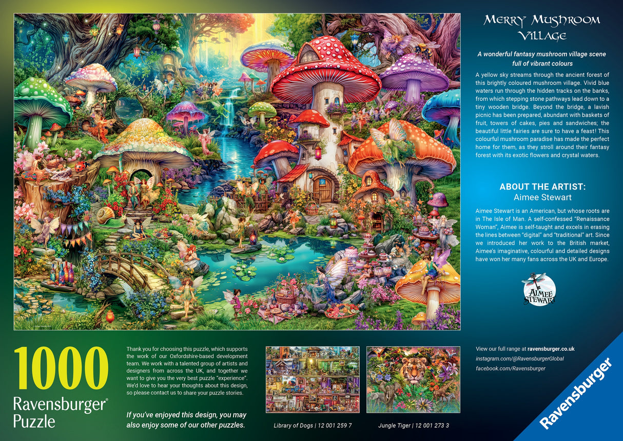 Ravensburger Puzzle 1000 Pieces: Merry Mushroom Village 12001258V