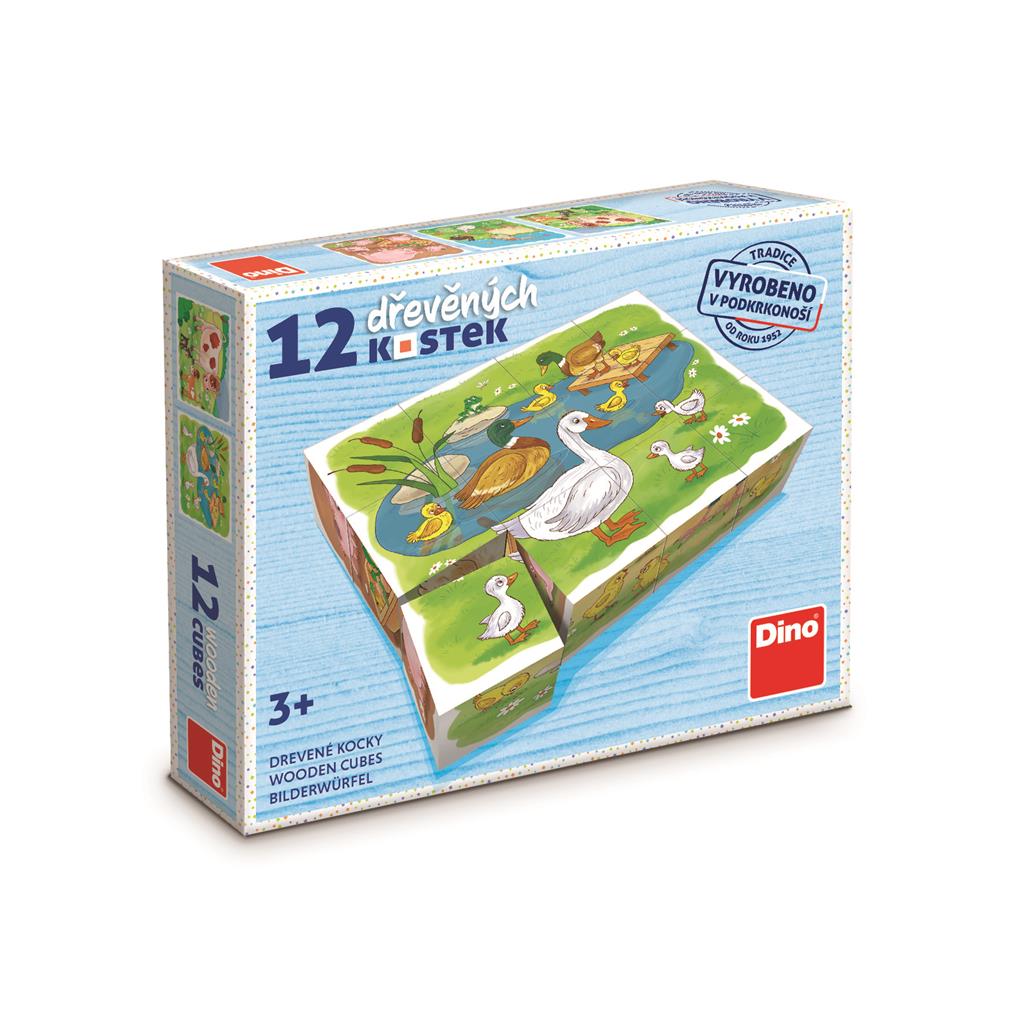 Dino Cube Puzzle 12 pc On The Farm 64136D