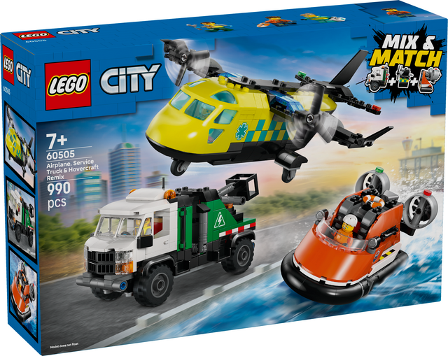 LEGO City Airplane, Service Truck & Hovercraft Remix 60505L