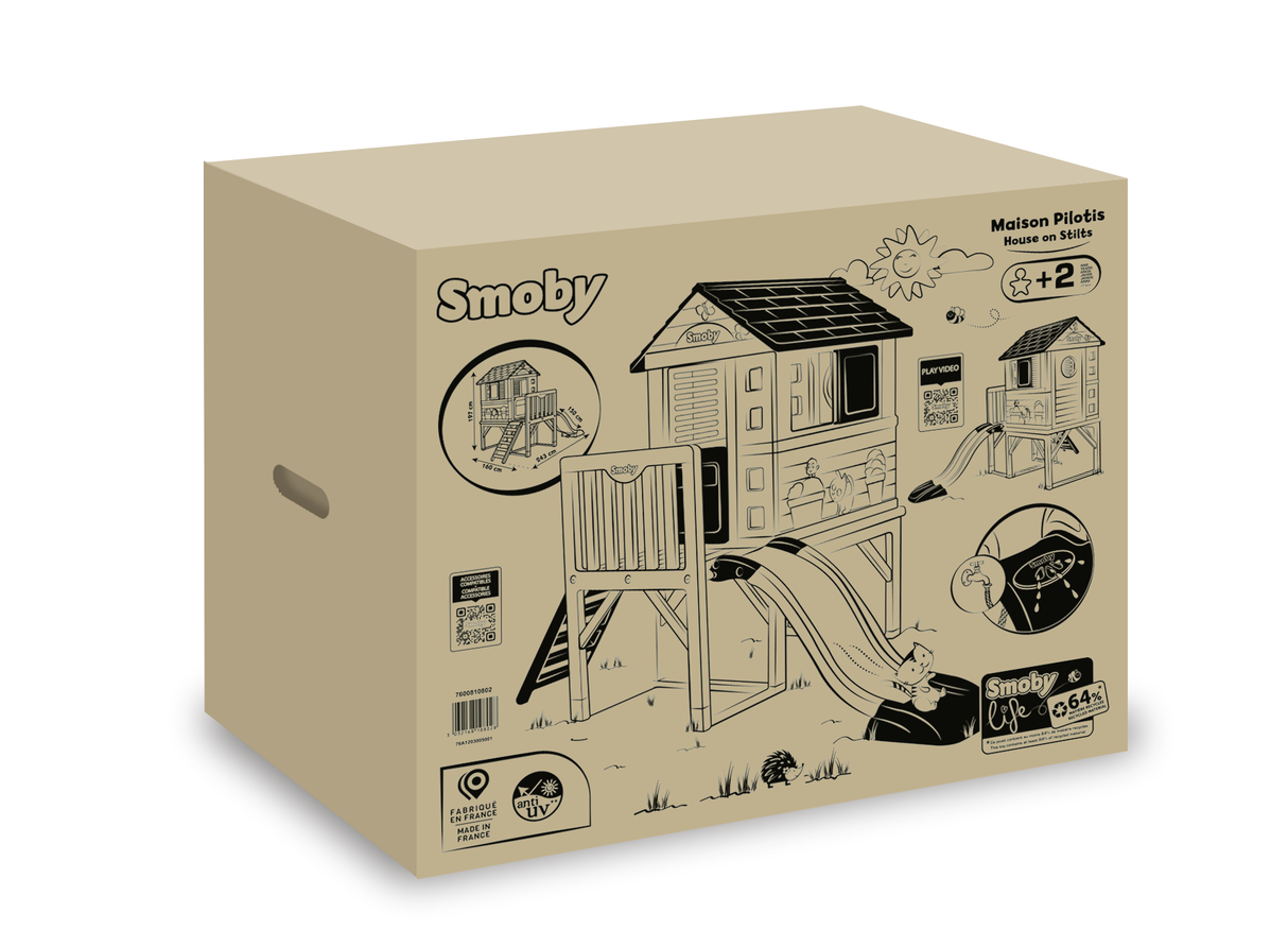 Smoby Playhouse On Stilts + Slide 810802S