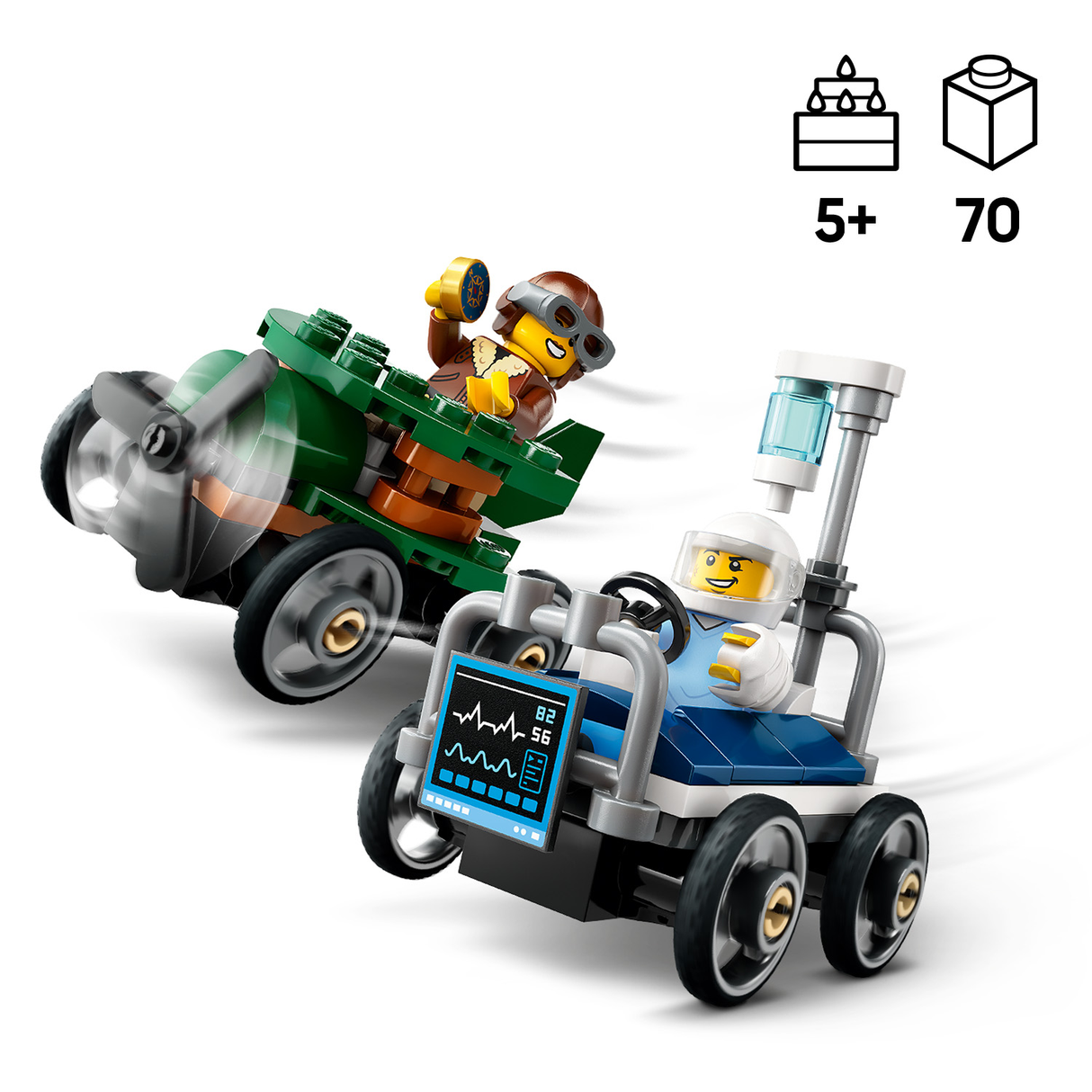 LEGO City Aeroplane vs. Hospital Bed Race Car Pack 60459L