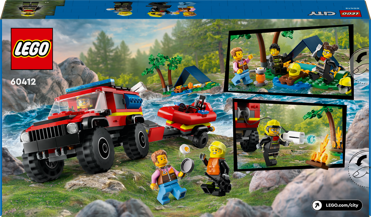 LEGO City 4x4 Fire Engine with Rescue Boat 60412L